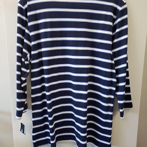 Karen Scott NEW Plus-Size Blue/White Stripe Top 2X - Picture 5 of 7